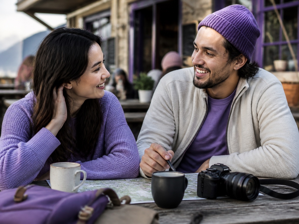 Two people connecting over travel and photography interests